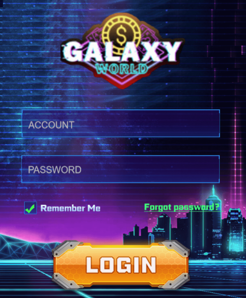 galaxy world 999 online login page